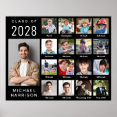 Moderner Abschluss 17 Fotocollage Schwarz Poster (Vorne)