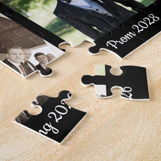 Moderner Abschluss 17 Fotocollage Schwarz Puzzle (Seite)