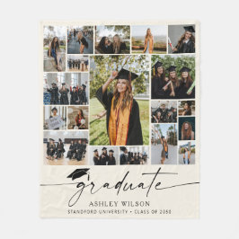 Moderner Abschluss 19 Foto Collage Graduate Fleecedecke