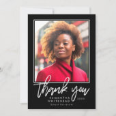 Moderner Abschluss 2022 Foto Schwarz Dankeskarte (Vorderseite)