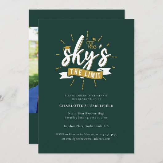 Moderner Abschluss 2024 Grad Foto Party Einladung (Vorne/Hinten)