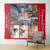 Moderner Abschluss 2025 - Collage Red Backdrop Wandteppich (Beispiel (Horizontal))