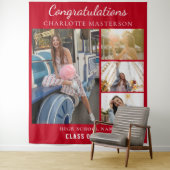 Moderner Abschluss 2025 - Collage Red Backdrop Wandteppich (Beispiel)