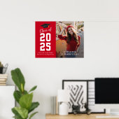 Moderner Abschluss 2025 Foto Modernes Grad Party Poster (Heimbüro)