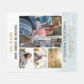 Moderner Abschluss 2025 Fotocollage Keepake Fleecedecke (Vorderseite (Horizontal))