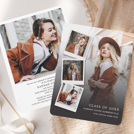 Moderner Abschluss 2025 Grad Foto Ankündigung