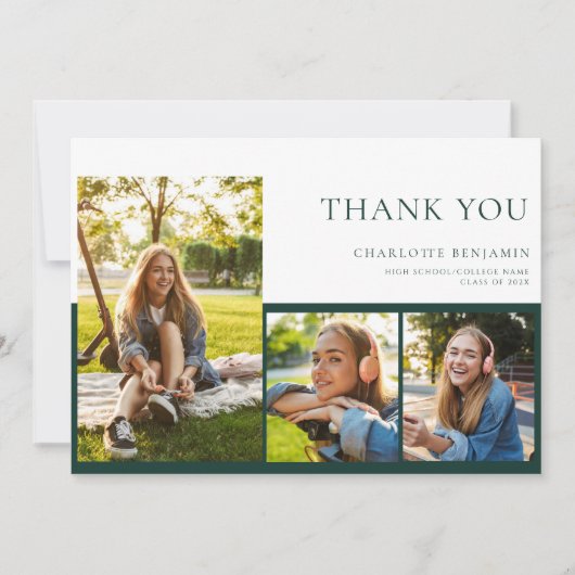 Moderner Abschluss 2025 Grad Foto Dankeskarte (Vorderseite)