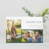 Moderner Abschluss 2025 Grad Foto Dankeskarte (Stehend Vorderseite)