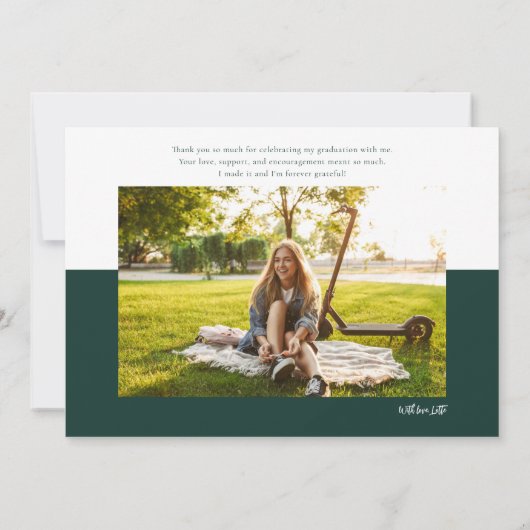 Moderner Abschluss 2025 Grad Foto Dankeskarte (Rückseite)