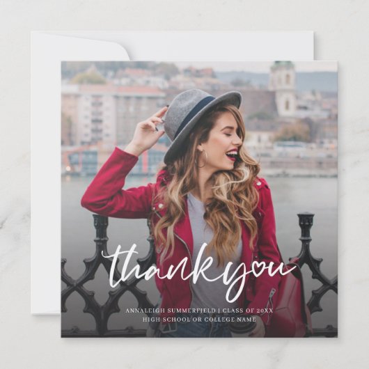 Moderner Abschluss 2025 Grad Fotos Dankeskarte (Vorderseite)