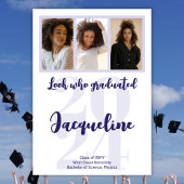 Moderner Abschluss 2025 Lila Script-FotoCollage Ankündigung