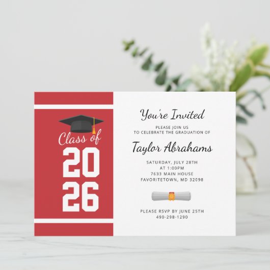 Moderner Abschluss 2025 Modernes Grad Party Einladung (Stehend Vorderseite)