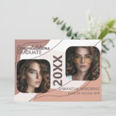 Moderner Abschluss | 2 Abschluss für FotoCollage Ankündigung (Stehend Vorderseite)