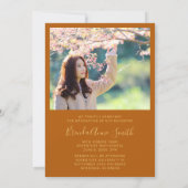 Moderner Abschluss 2 Foto Gold Script Cap Orange Ankündigung (Rückseite)