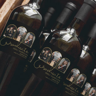 Moderner Abschluss   3 Arted Foto Collage Weinetikett