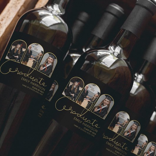 Moderner Abschluss | 3 Arted Foto Collage Weinetikett
