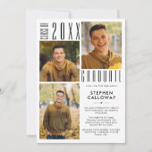 Moderner Abschluss 3 Fotos Minimalistische Typogra Ankündigung (Vorderseite)