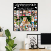 Moderner Abschluss 45 Foto Collage Confetti Custom Poster (Heimbüro)