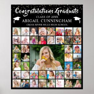 Moderner Abschluss 45 Foto Collage Confetti Custom Poster