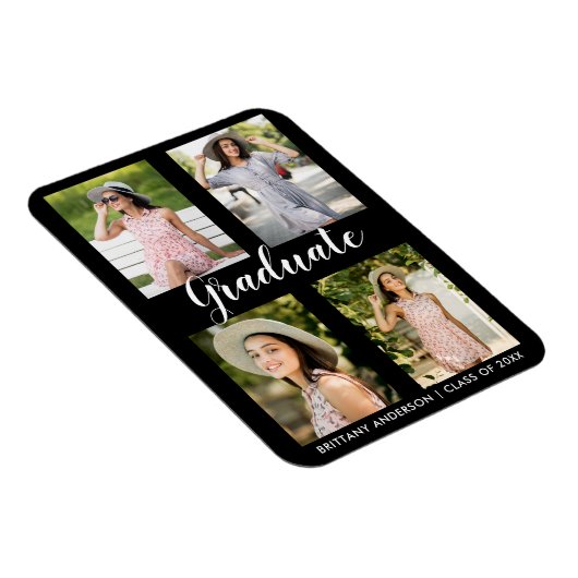 Moderner Abschluss 4 Foto Ankündigung Magnet (Rechte Seite)