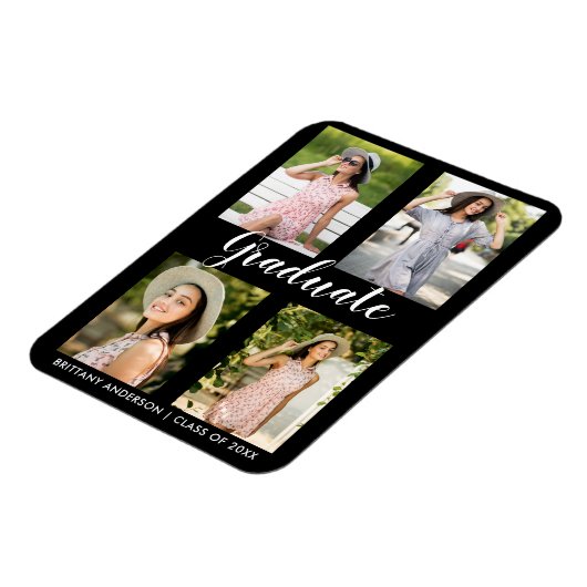 Moderner Abschluss 4 Foto Ankündigung Magnet (Linke Seite)