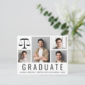 Moderner Abschluss 5 Foto Law School Ankündigungspostkarte (Stehend Vorderseite)