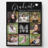 Moderner Abschluss 8 FotoCollage Black Graduate Fotoplatte (Vorderseite)