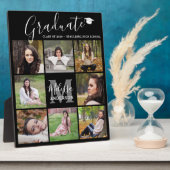 Moderner Abschluss 8 FotoCollage Black Graduate Fotoplatte (Seite)