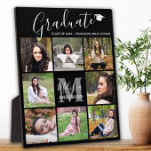 Moderner Abschluss 8 FotoCollage Black Graduate Fotoplatte