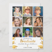 Moderner Abschluss 9 Fotocollage Thru the Years Einladung (Vorderseite)