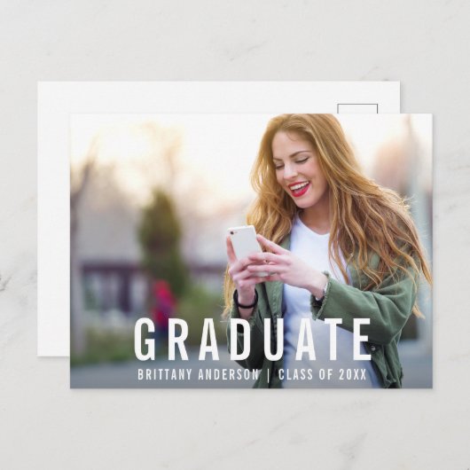 Moderner Abschluss | Ankündigung des Graduate Foto (Vorne/Hinten)