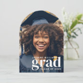 Moderner Abschluss Arch 2-Foto Einladung (Stehend Vorderseite)