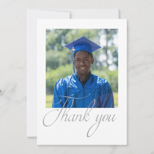 Moderner Abschluss aus Minimalistischem Foto in Sc Dankeskarte (Vorderseite)