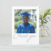 Moderner Abschluss aus Minimalistischem Foto in Sc Dankeskarte (Stehend Vorderseite)