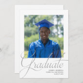 Moderner Abschluss aus Minimalistischem Foto in Sc Einladung (Vorne/Hinten)