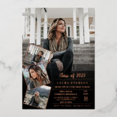 Moderner Abschluss aus schwarzem Gold mit minimali Folieneinladung (Vorderseite)