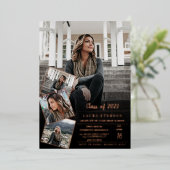 Moderner Abschluss aus schwarzem Gold mit minimali Folieneinladung (Stehend vorne)