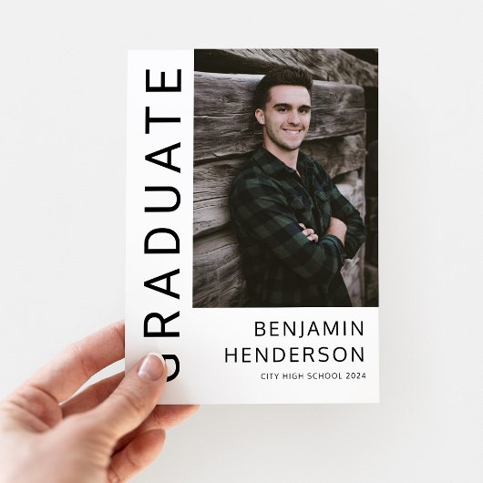 Moderner Abschluss aus schwarzem und weißem Foto Ankündigung