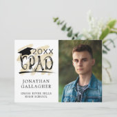 Moderner Abschluss Black Gold Grad 2 Fotos (Stehend Vorderseite)