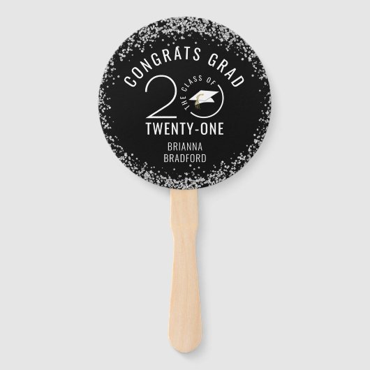 Moderner Abschluss Black Stylish Class Year Fächer (Vorderseite)