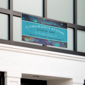 Moderner Abschluss Blue Gold Lila Marble Swirl B Banner (Äußeres Gebäude)