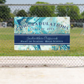 Moderner Abschluss Blue Marble Swirl Gold Glitzer Banner (Insitu)