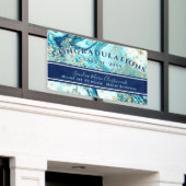 Moderner Abschluss Blue Marble Swirl Gold Glitzer Banner (Äußeres Gebäude)