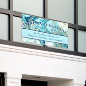 Moderner Abschluss Blue Marble Swirl Gold Glitzer Banner (Äußeres Gebäude)