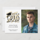 Moderner Abschluss Brush Typografie Grad 2 Fotos Ankündigung (Vorderseite)