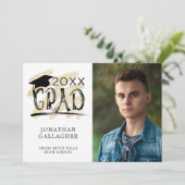 Moderner Abschluss Brush Typografie Grad 2 Fotos Ankündigung (Stehend Vorderseite)