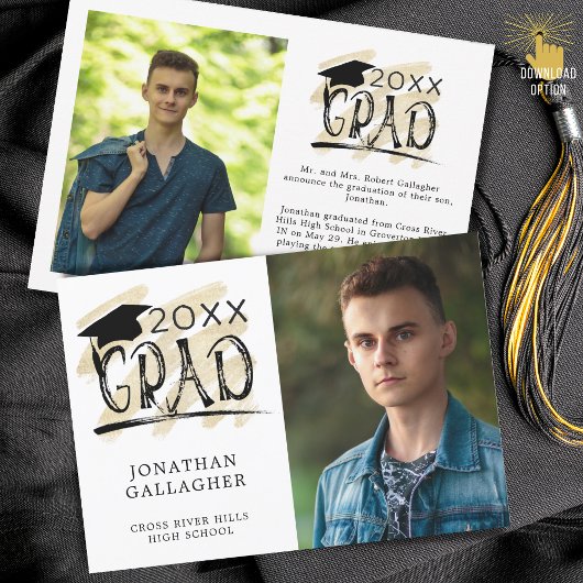 Moderner Abschluss Brush Typografie Grad 2 Fotos Ankündigung