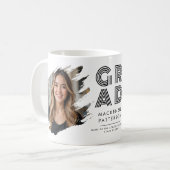 Moderner Abschluss Brushed 2 Foto Grad Custom Kaffeetasse (Vorderseite Links)