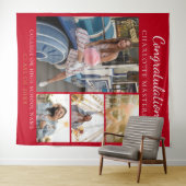 Moderner Abschluss-Collage Roter Hintergrund Wandteppich (Beispiel (Horizontal))