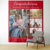 Moderner Abschluss-Collage Roter Hintergrund Wandteppich (Beispiel)